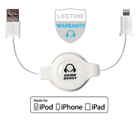 1 Meter/3.3 Foot Apple MFI Certified Charge & Sync Retractable Lightning Cable